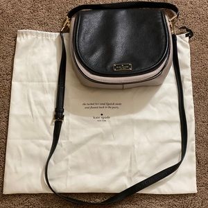 Kate Spade Black and Tan Large Rounded Crossbody